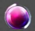 Vector realistic violet glass sphere transparent Royalty Free Stock Photo