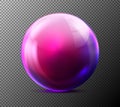 Vector realistic violet glass sphere transparent Royalty Free Stock Photo