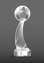 Vector realistic glass trophy awards for soccer Royalty Free Stock Photo