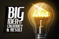 Vector realistic, glowing with word IDEA, light Royalty Free Stock Photo