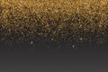 Vector realistic gold glitter particles effect - isolated shiny confetti and glitter sparkling texture. Star dust sparks Royalty Free Stock Photo