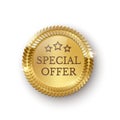 Vector realistic golden medallion special order Royalty Free Stock Photo