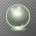 Vector realistic green transparent glass ball Royalty Free Stock Photo