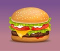 Vector Realistic Hamburger Royalty Free Stock Photo