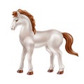 Vector realistic horse toy, doll with black saddle Royalty Free Stock Photo