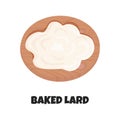 Vector Realistic Illustration of Animal Baked Lard