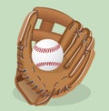 Vector realistic illustration. Baseball glove and ball. Royalty Free Stock Photo