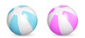 Vector realistic illustration Beach balls set isolated on white background Royalty Free Stock Photo