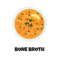 Vector Realistic Illustration of Cup of Bone Broth