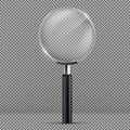Vector magnifying glass with black plastic handle Royalty Free Stock Photo