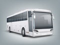 Vector realistic illustration. One passenger bus in perspective view, isolated on background Royalty Free Stock Photo