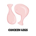 Vector Realistic Illustration of Raw Chicken Legs