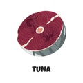 Vector Realistic Illustration of Raw Steak of Tuna Royalty Free Stock Photo