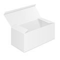 Vector realistic image of open rectangular paper box.