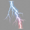 Vector realistic lightnings thunderbolt