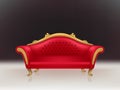 Vector realistic luxurious red velvet sofa, couch