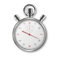 Vector Realistic Metal Steel Silver Gray Classic Stopwatch Icon Closeup Isolated on White Background. Stop-watch Design Royalty Free Stock Photo