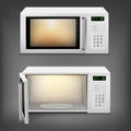Vector realistic microwave oven with light inside Royalty Free Stock Photo