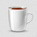 Vector realistic mug, cup of coffee side view