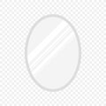 Vector realistic oval mirrors with blurry reflection. Mirror frames or mirror decor interior Royalty Free Stock Photo