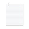 Vector realistic paper sheet blue lined