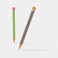 Vector realistic pencils. Pencil icon on white background