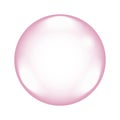 Vector realistic pink bubble isolated on white background