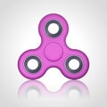 Vector realistic pink hand fidget spinner toy stress relieving on white background. Anti stress and relaxation fidgets