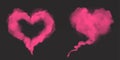 Vector realistic pink smoke in heart shape Royalty Free Stock Photo