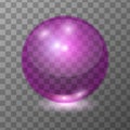 Vector realistic pink transparent glass ball Royalty Free Stock Photo