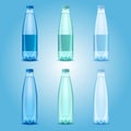 Vector realistic plastic drinking water bottles set Royalty Free Stock Photo