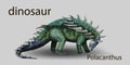 Vector realistic Polacanthus Dinosaur Of Jurassic Period, Prehistoric Extinct Giant Reptile Cartoon Realistic Animal