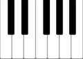 Vector proportionate illustration of one octave 12 notes piano keyboard