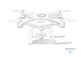 Vector realistic quad copter air drone with camera