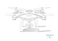 Vector realistic quad copter air drone with camera Royalty Free Stock Photo