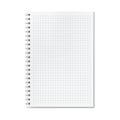 Vector realistic quadrille or graph ruled notebook Royalty Free Stock Photo
