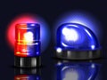 Vector realistic red, blue flashers. Emergency beacon Royalty Free Stock Photo