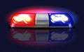 Vector realistic red, blue flashers. Emergency beacon Royalty Free Stock Photo