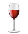 Vector realistic red wine in glass isolated