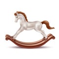 Vector realistic rocking horse vintage 3d toy