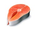 Vector realistic salmon steak raw seafood slice