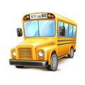 Vector realistic school bus yellow usa vehicle