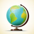 Realistic school globe. Geographical world map. Royalty Free Stock Photo