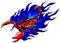 This scorpion with fire vector illustration design