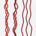 Vector realistic seamless red cables isolated Royalty Free Stock Photo