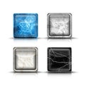 Vector realistic set of app buttons. Icons with frame in marble and stone texture Royalty Free Stock Photo