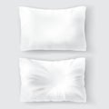 Vector realistic set with blank white pillows Royalty Free Stock Photo