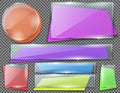 Vector set of transparent glass plates or banners Royalty Free Stock Photo