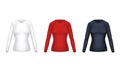 Vector realistic set of female long sleeve shirts