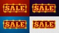 Vector realistic glowing SALE signs with lamps